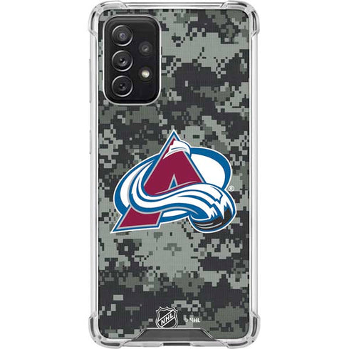 NHL Colorado Avalanche Camo Galaxy A72 5G Clear Case